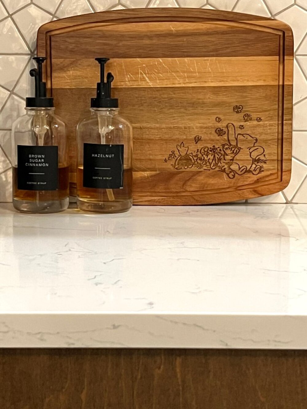 Winnie the Pooh Cutting Board Acacia Wood Engraved Disney Kitchen Serving Board - Picture 2 of 6